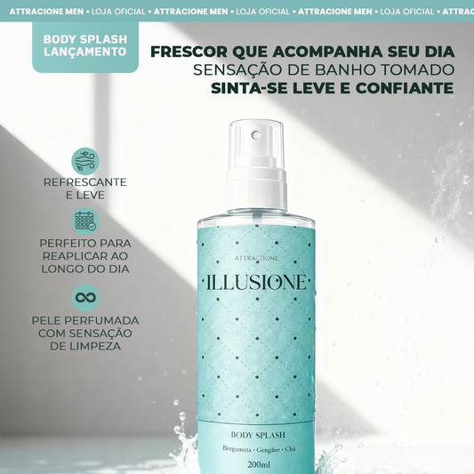 Body Splash Illusione 200ml - Frescor Cítrico Refrescante, Leve e Ideal para o Dia a Dia