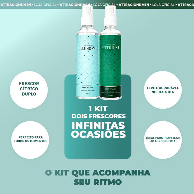 Kit Body Splash Citrium + Illusione 200ml - Fragrâncias Cítricas Refrescantes, Leves e Ideais para o Dia a Dia