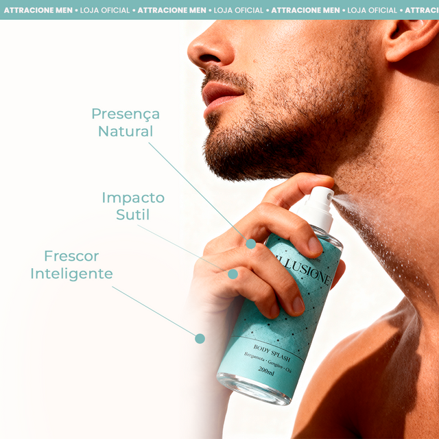 Body Splash Illusione 200ml - Frescor Cítrico Refrescante, Leve e Ideal para o Dia a Dia