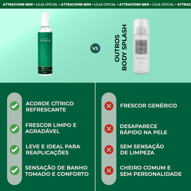 Body Splash Citrium 200ml - Fragrância Cítrica Refrescante, Leve e Ideal para o Dia a Dia