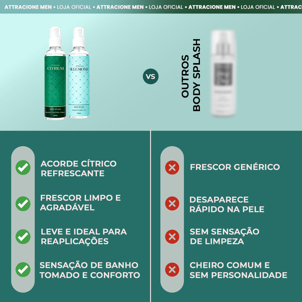 Kit Body Splash Citrium + Illusione 200ml - Fragrâncias Cítricas Refrescantes, Leves e Ideais para o Dia a Dia