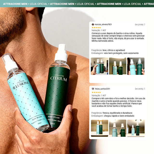 Kit Body Splash Citrium + Illusione 200ml - Fragrâncias Cítricas Refrescantes, Leves e Ideais para o Dia a Dia