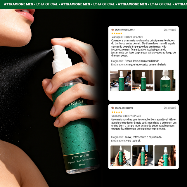 Body Splash Citrium 200ml - Fragrância Cítrica Refrescante, Leve e Ideal para o Dia a Dia